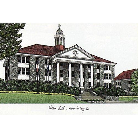 James Madison University Campus Images Lithograph Print