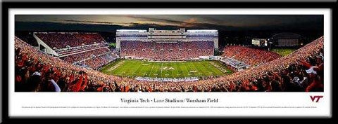 Virginia Tech Lane Stadium-worsham Field Framed Panoramic Print