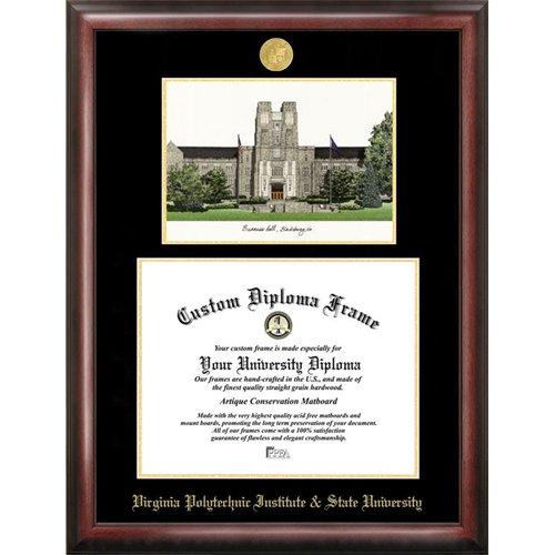 Virginia Polytechnic Ins & St University Gold Embossed Diploma Frame With Lim...