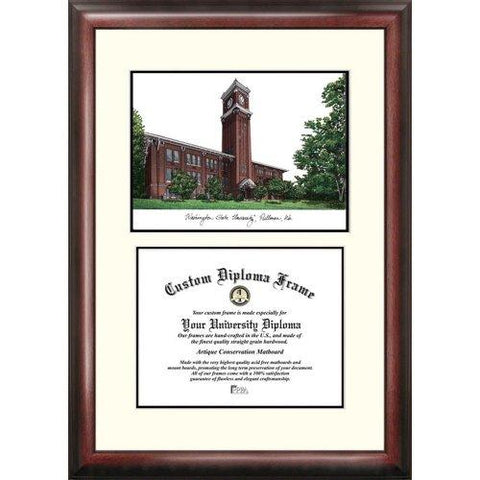 Washington State Cougars Framed Scholar Diploma Frame With Lithograph