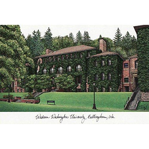 Western Washington University Campus Images Lithograph Print