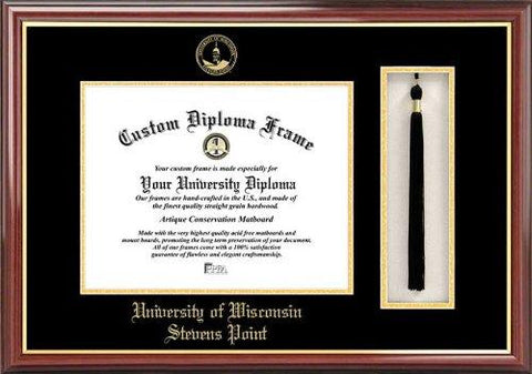 University Of Wisconsin, Stevens Point Tassel Box And Diploma Frame