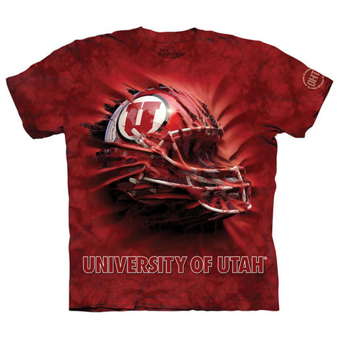 Utah Utes Ncaa "helmet Breakthrough" Adult Cotton Tee (large) (red)