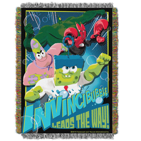 Spongebob Movie "invincibubble" Triple Woven Jacquard Throw (48"x60")