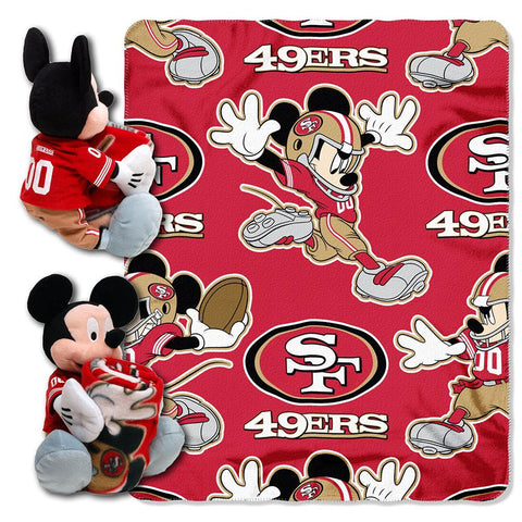 San Francisco 49ers NFL Mickey Mouse with Throw Combo