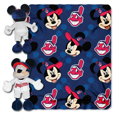 Cleveland Indians MLB Mickey Mouse with Throw Combo