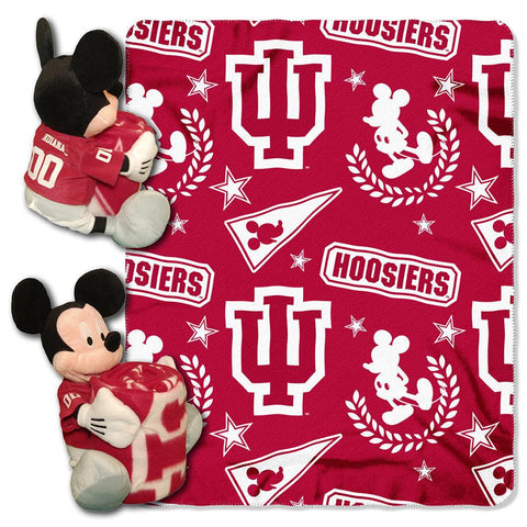 Indiana Hoosiers Ncaa Mickey Mouse With Throw Combo