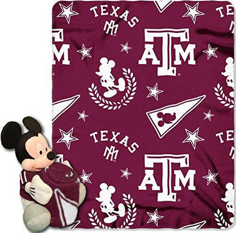 Texas A&m Aggies Ncaa Mickey Mouse With Throw Combo