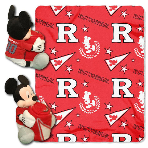 Rutgers Scarlet Knights Ncaa Mickey Mouse With Throw Combo