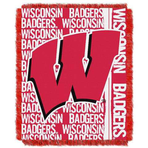 Wisconsin Badgers Ncaa Triple Woven Jacquard Throw (double Play Series) (48"x60")