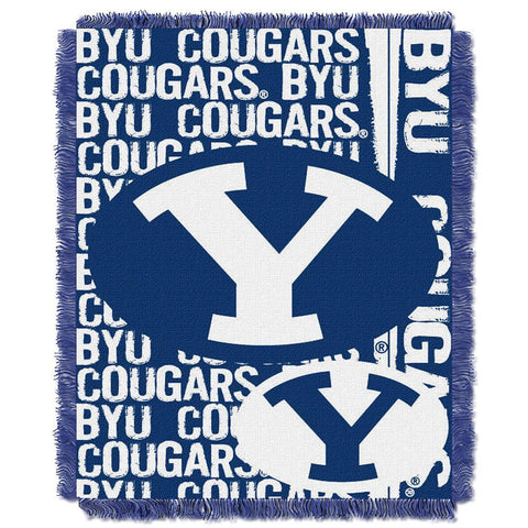 Brigham Young Cougars Ncaa Triple Woven Jacquard Throw (double Play Series) (48"x60")