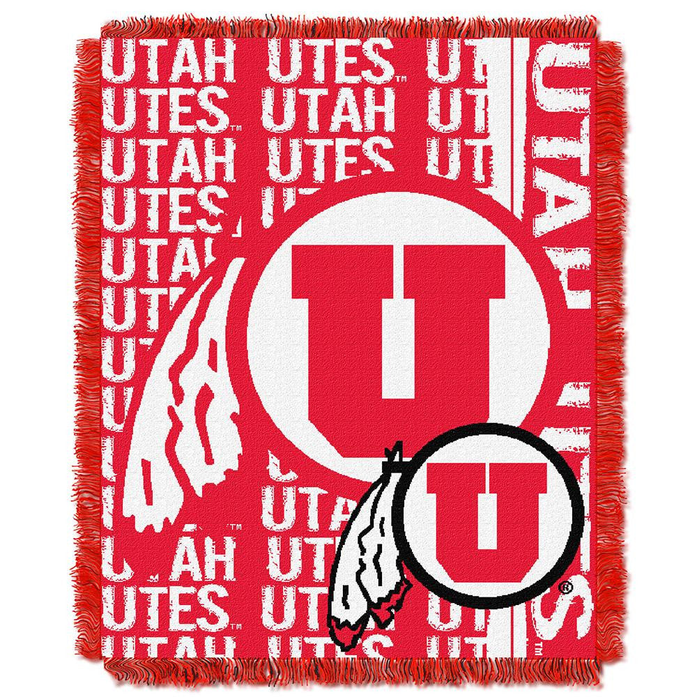 Utah Utes Ncaa Triple Woven Jacquard Throw (double Play Series) (48"x60")