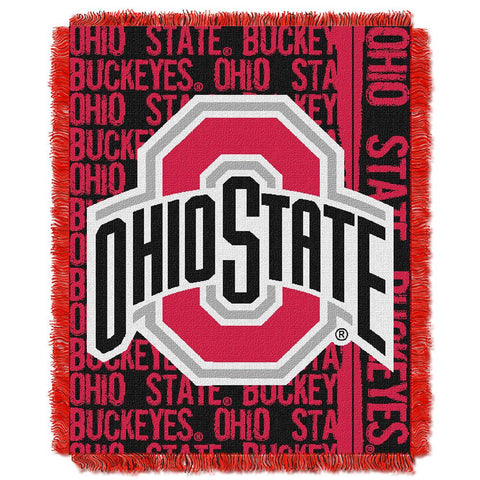 Ohio State Buckeyes Ncaa Triple Woven Jacquard Throw (double Play Series) (48"x60")