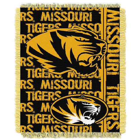 Missouri Tigers Ncaa Triple Woven Jacquard Throw (double Play Series) (48"x60")