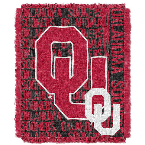 Oklahoma Sooners Ncaa Triple Woven Jacquard Throw (double Play Series) (48"x60")