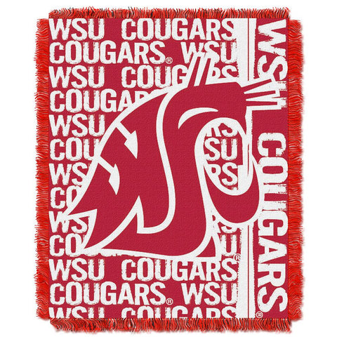 Washington State Cougars Ncaa Triple Woven Jacquard Throw (double Play Series) (48"x60")