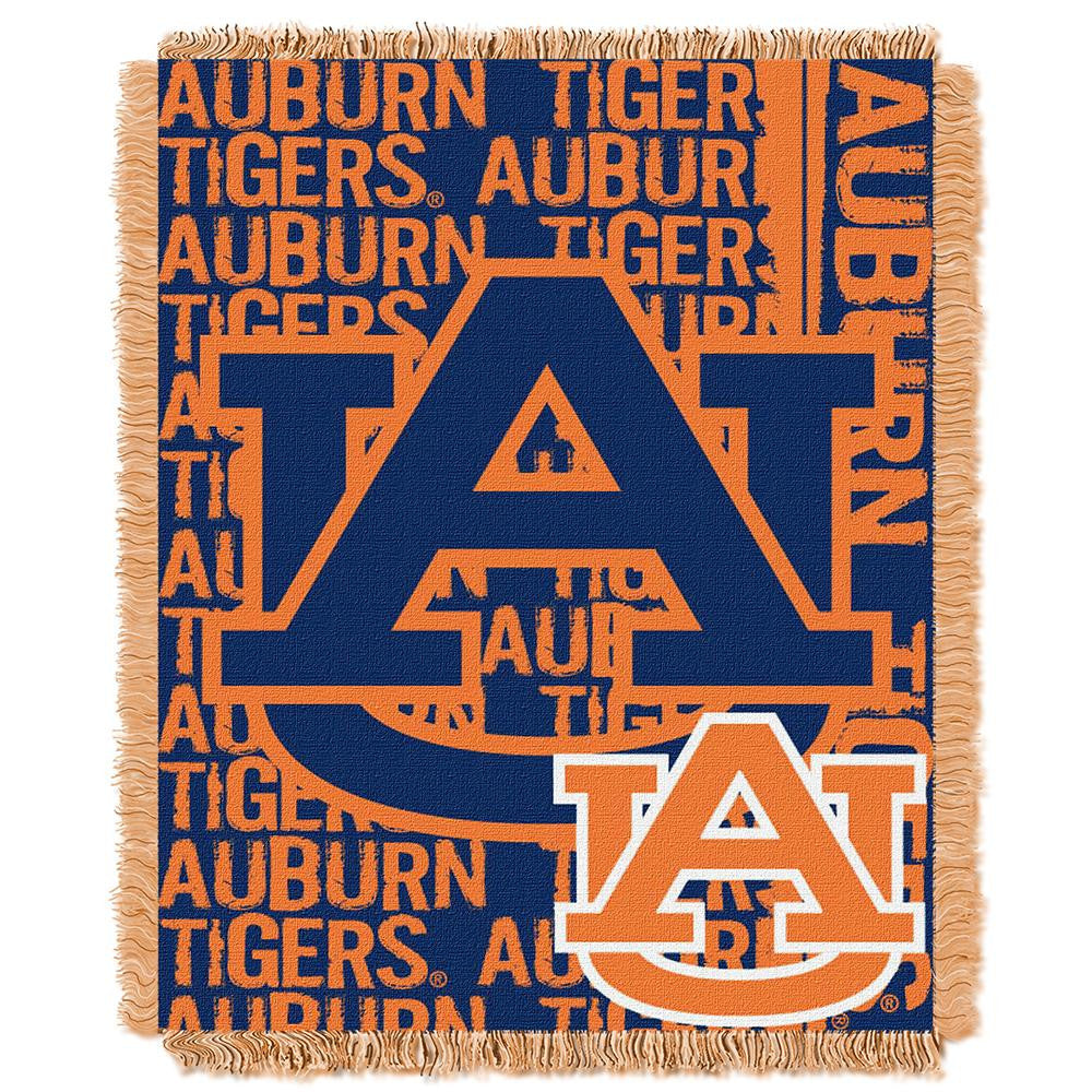 Auburn Tigers Ncaa Triple Woven Jacquard Throw (double Play Series) (48"x60")