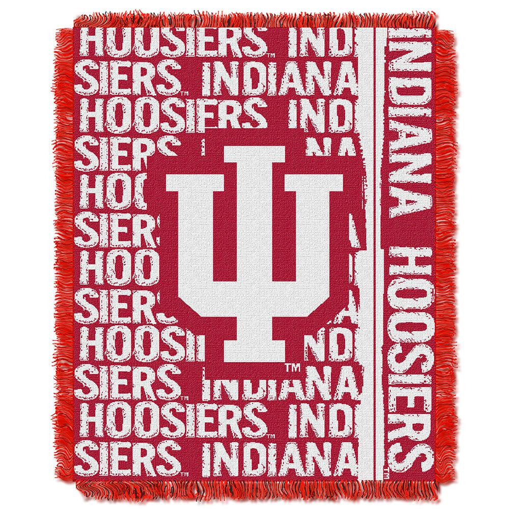 Indiana Hoosiers Ncaa Triple Woven Jacquard Throw (double Play Series) (48"x60")