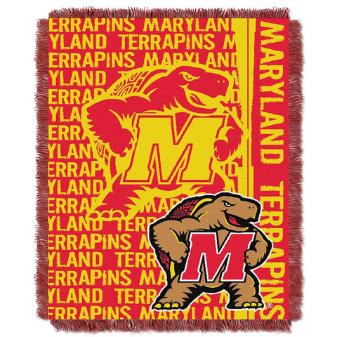 Maryland Terps Ncaa Triple Woven Jacquard Throw (double Play Series) (48"x60")