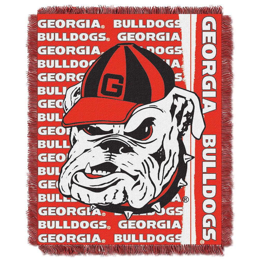 Georgia Bulldogs Ncaa Triple Woven Jacquard Throw (double Play Series) (48"x60")