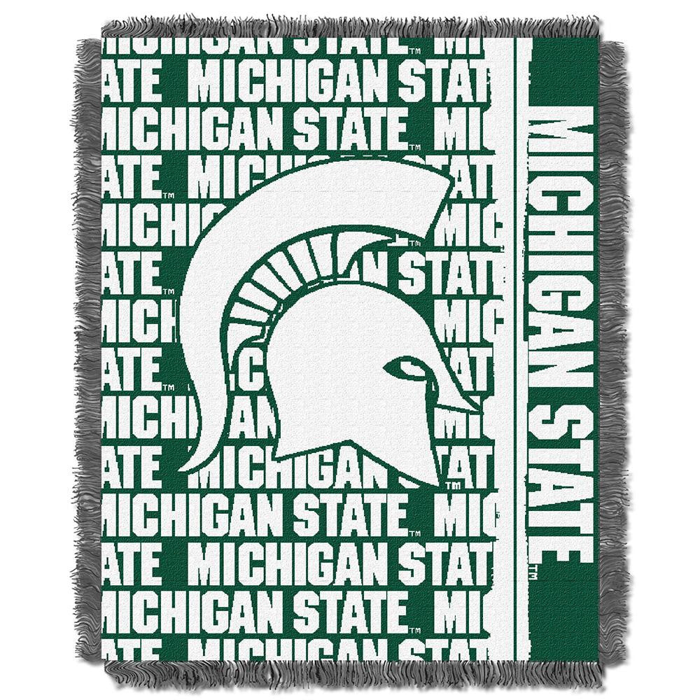 Michigan State Spartans Ncaa Triple Woven Jacquard Throw (double Play Series) (48"x60")