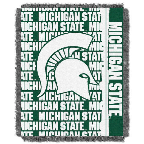 Michigan State Spartans Ncaa Triple Woven Jacquard Throw (double Play Series) (48"x60")