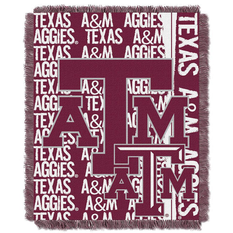 Texas A&m Aggies Ncaa Triple Woven Jacquard Throw (double Play Series) (48"x60")