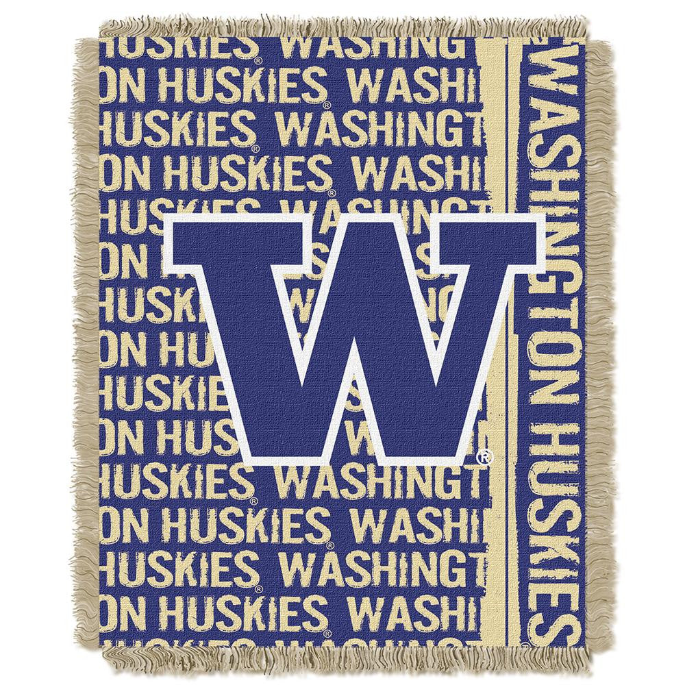 Washington Huskies Ncaa Triple Woven Jacquard Throw (double Play Series) (48"x60")