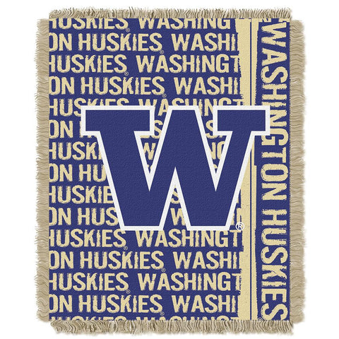 Washington Huskies Ncaa Triple Woven Jacquard Throw (double Play Series) (48"x60")