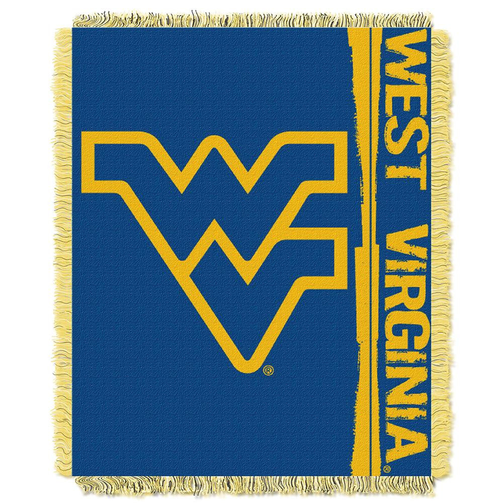 West Virginia Mountaineers Ncaa Triple Woven Jacquard Throw (double Play Series) (48"x60")