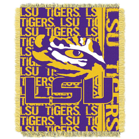 Lsu Tigers Ncaa Triple Woven Jacquard Throw (double Play Series) (48"x60")