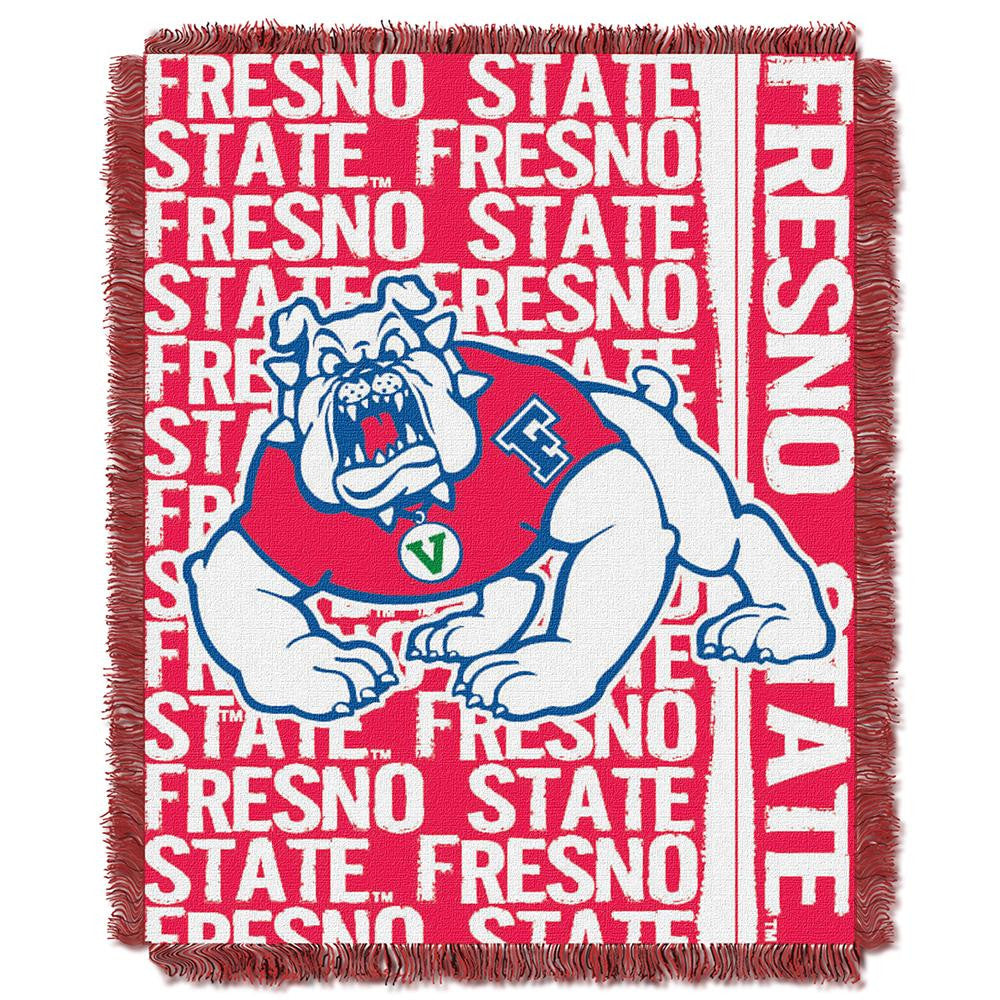 Fresno State Bulldogs Ncaa Triple Woven Jacquard Throw (double Play Series) (48"x60")