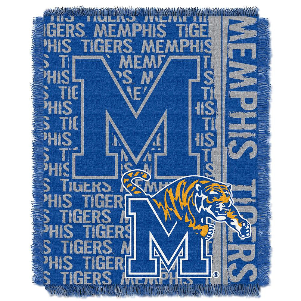 Memphis Tigers Ncaa Triple Woven Jacquard Throw (double Play Series) (48"x60")