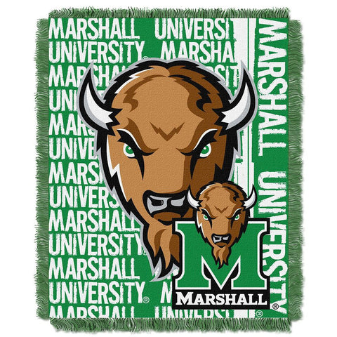 Marshall Thundering Herd Ncaa Triple Woven Jacquard Throw (double Play Series) (48"x60")