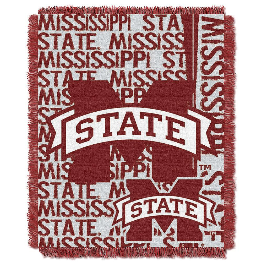 Mississippi State Bulldogs Ncaa Triple Woven Jacquard Throw (double Play Series) (48"x60")