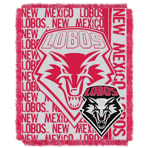 New Mexico Lobos Ncaa Triple Woven Jacquard Throw (double Play Series) (48"x60")