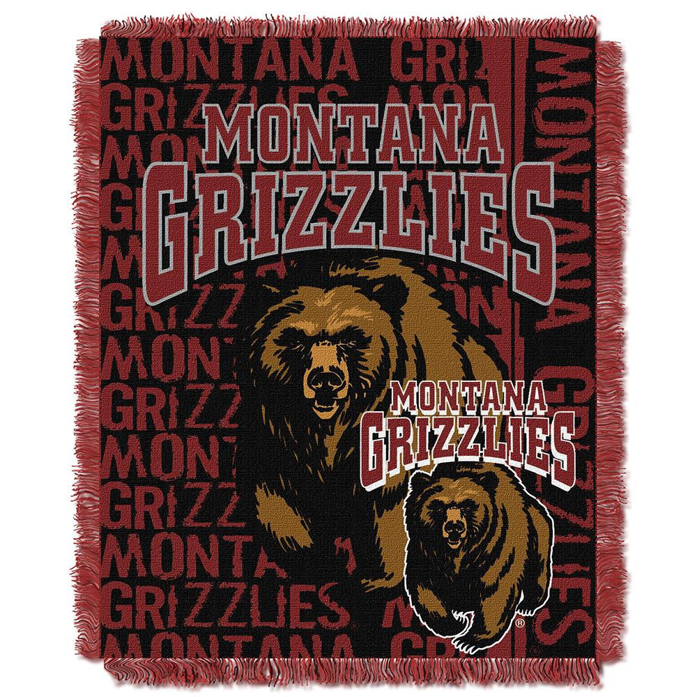 Montana Grizzlies Ncaa Triple Woven Jacquard Throw (double Play Series) (48"x60")