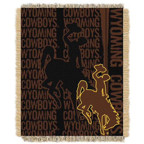 Wyoming Cowboys Ncaa Triple Woven Jacquard Throw (double Play Series) (48"x60")
