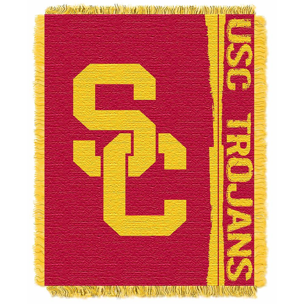 Usc Trojans Ncaa Triple Woven Jacquard Throw (double Play) (48"x60")