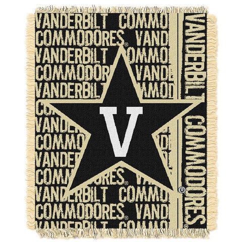 Vanderbilt Commodores Ncaa Triple Woven Jacquard Throw (double Play Series) (48"x60")