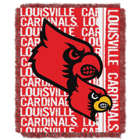 Louisville Cardinals Ncaa Triple Woven Jacquard Throw (double Play Series) (48"x60")