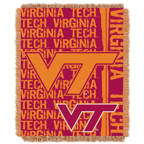 Virginia Tech Hokies Ncaa Triple Woven Jacquard Throw (double Play Series) (48"x60")