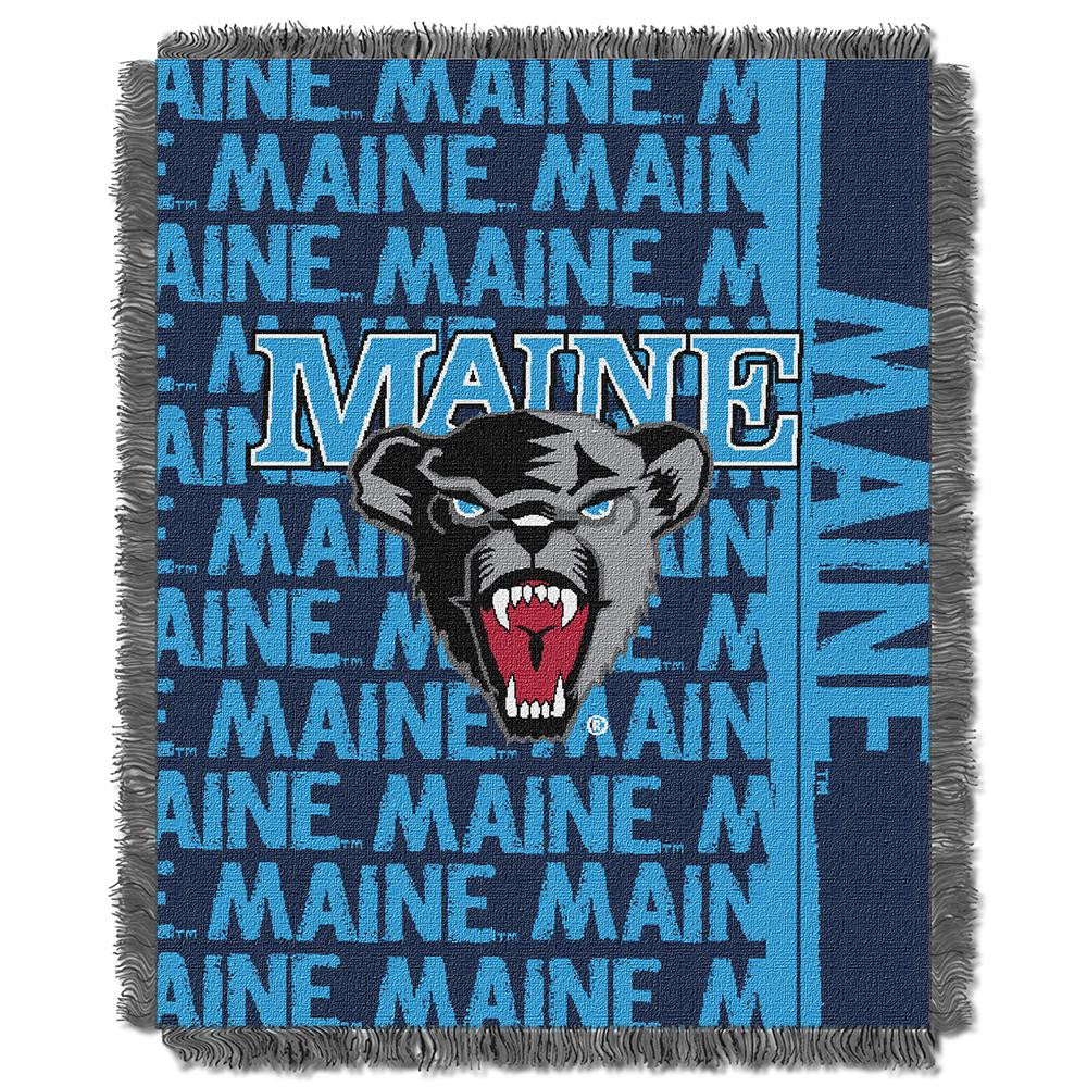 Maine Black Bears Ncaa Triple Woven Jacquard Throw (double Play Series) (48x60)