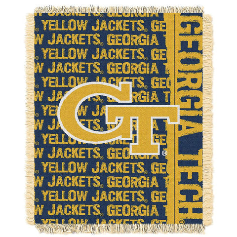 Georgia Tech Yellowjackets Ncaa Triple Woven Jacquard Throw (double Play Series) (48x60)