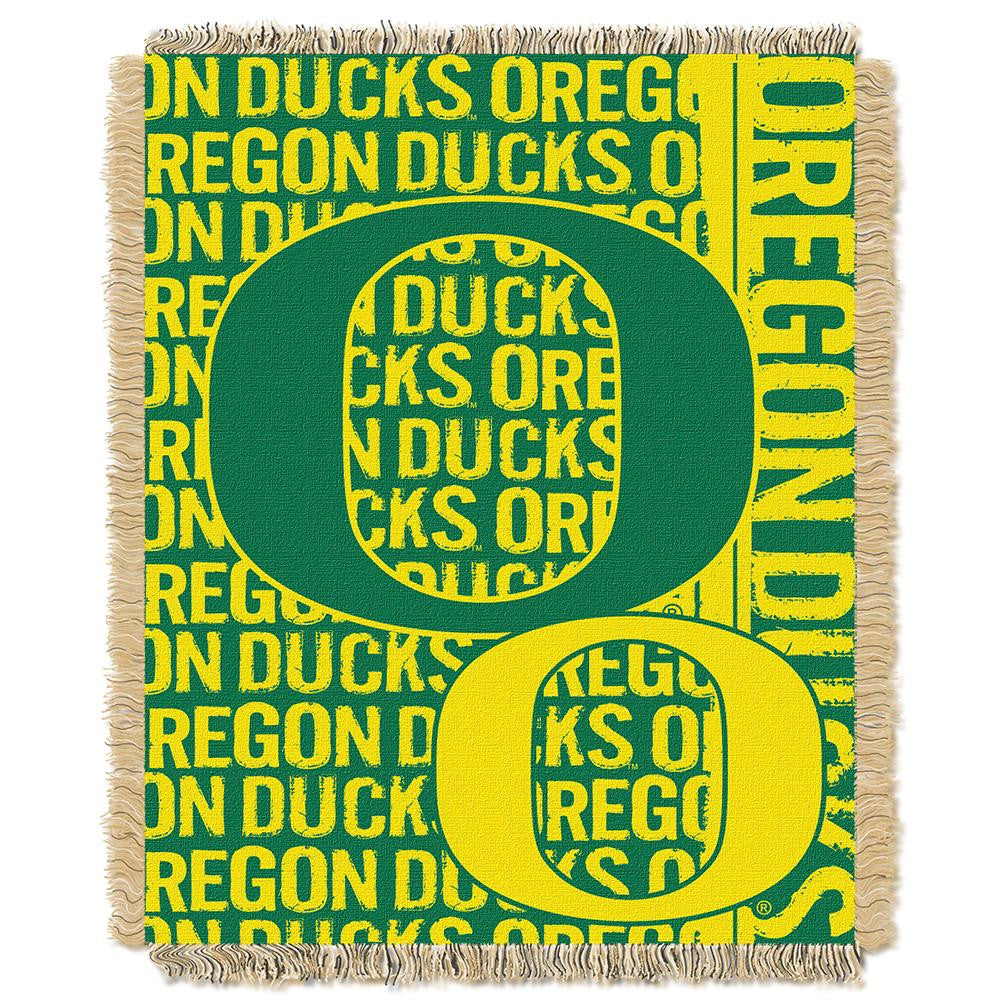 Oregon Ducks Ncaa Triple Woven Jacquard Throw (double Play Series) (48"x60")