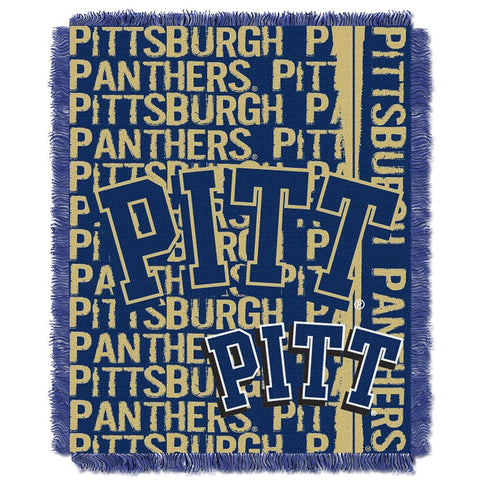 Pittsburgh Panthers Ncaa Triple Woven Jacquard Throw (double Play Series) (48"x60")