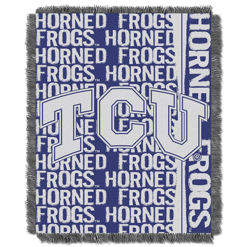 Texas Christian Horned Frogs Ncaa Triple Woven Jacquard Throw (double Play Series) (48"x60")