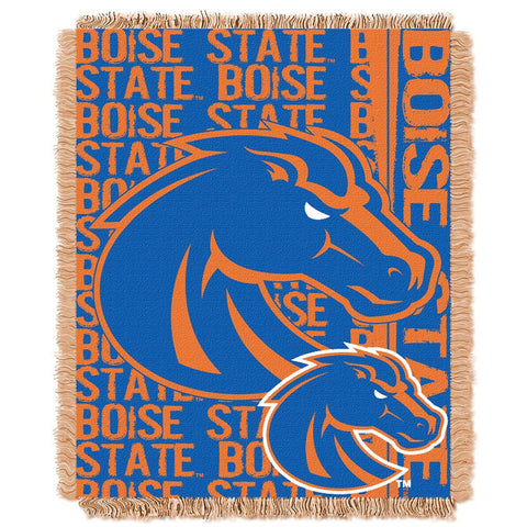 Boise State Broncos Ncaa Triple Woven Jacquard Throw (double Play Series) (48"x60")