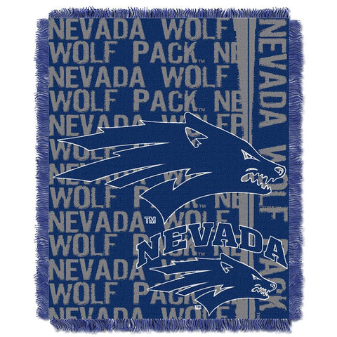 Nevada Wolf Pack Ncaa Triple Woven Jacquard Throw (double Play Series) (48"x60")