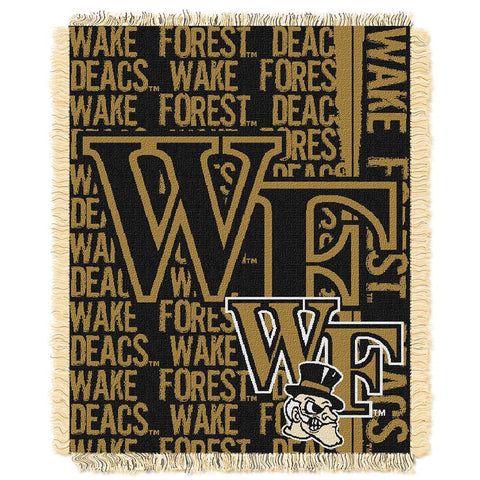 Wake Forest Demon Deacons Ncaa Triple Woven Jacquard Throw (double Play Series) (48"x60")